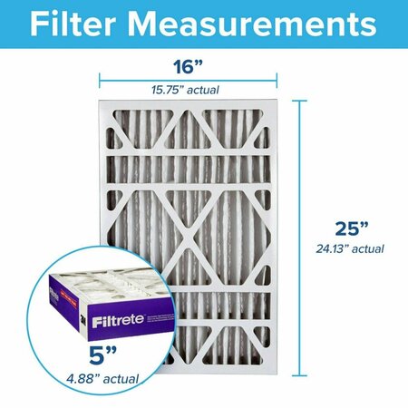 Filtrete 16 in. W X 25 in. H X 5 in. D Polyester 12 MERV Pleated Allergen Air Filter NDP01-5IN-2